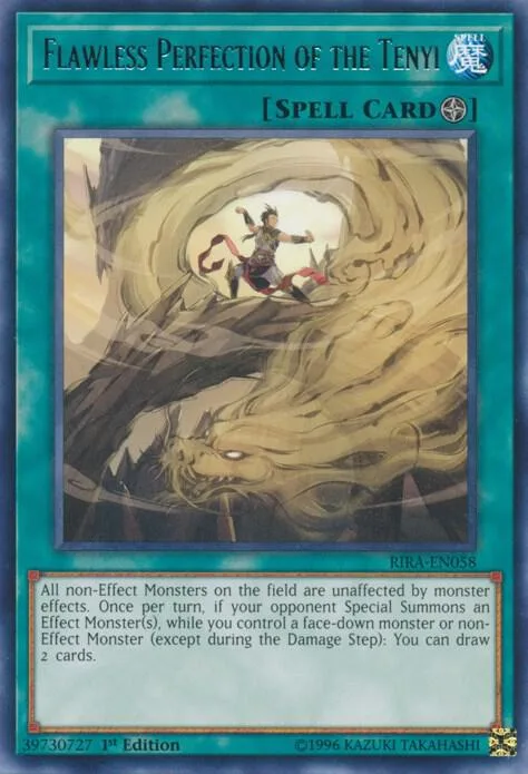 Flawless Perfection of the Tenyi RIRA-EN058 1st Edition Yu-Gi-Oh card from Rising Rampage