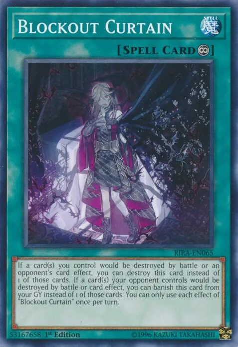 Blockout Curtain RIRA-EN065 1st Edition Yu-Gi-Oh card from Rising Rampage