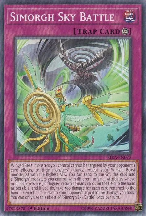 Simorgh Sky Battle RIRA-EN073 1st Edition Yu-Gi-Oh card from Rising Rampage