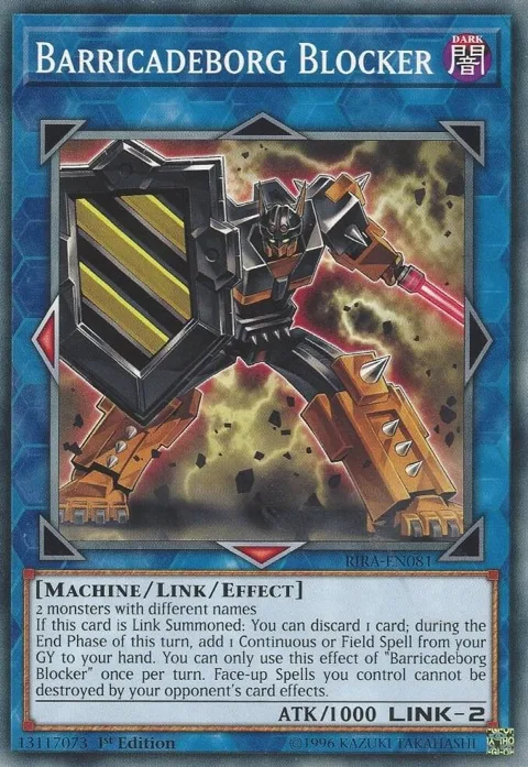 Barricadeborg Blocker RIRA-EN081 1st Edition Yu-Gi-Oh card from Rising Rampage