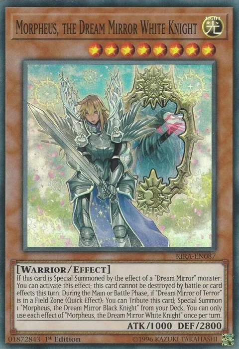Morpheus, the Dream Mirror White Knight RIRA-EN087 Unlimited Yu-Gi-Oh card from Rising Rampage