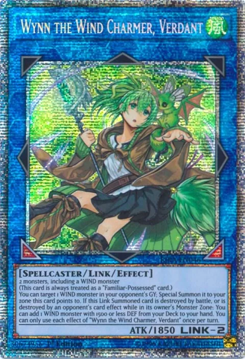Wynn the Wind Charmer, Verdant Starlight Rare RIRA-EN046 Yu-Gi-Oh card from Rising Rampage