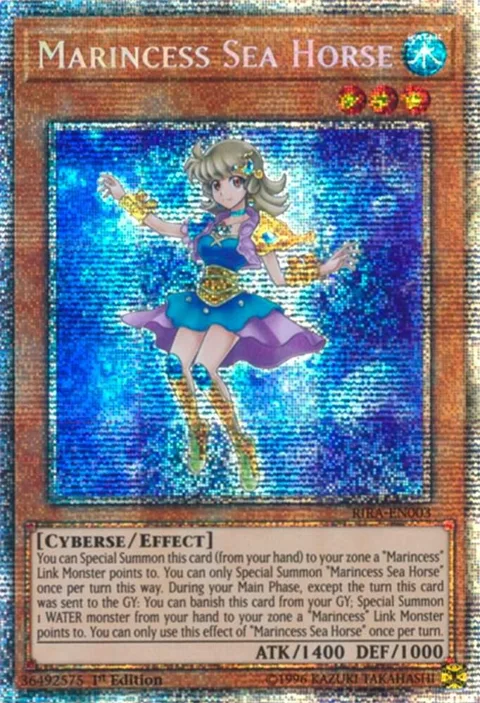 Marincess Sea Horse Starlight Rare RIRA-EN003 Yu-Gi-Oh card from Rising Rampage