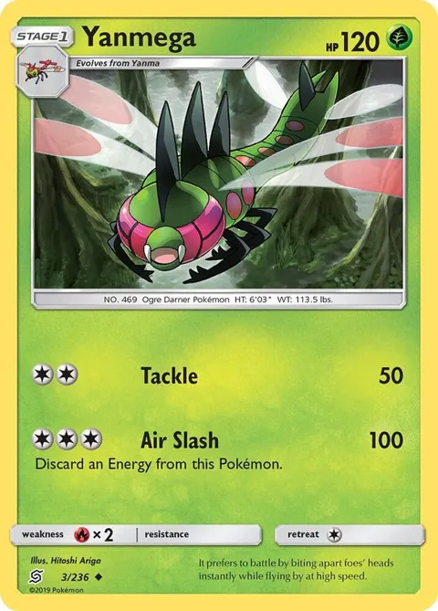 Yanmega #3/236 Reverse Holofoil Pokémon card from SM - Unified Minds