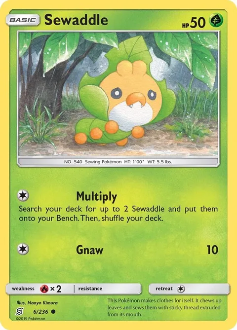 Sewaddle 6 #6/236 Pokémon card from SM - Unified Minds