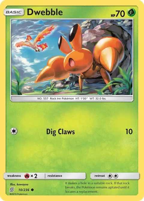 Dwebble #10/236 Pokémon card from SM - Unified Minds
