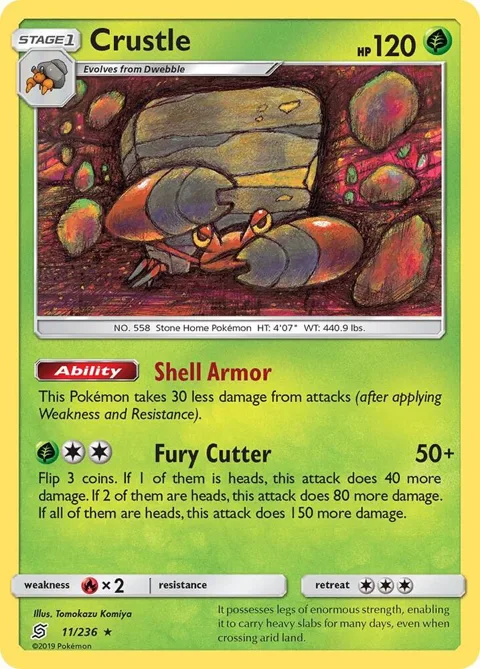 Crustle #11/236 Reverse Holofoil Pokémon card from SM - Unified Minds