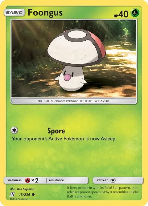 Foongus #13/236 Pokémon card from SM - Unified Minds