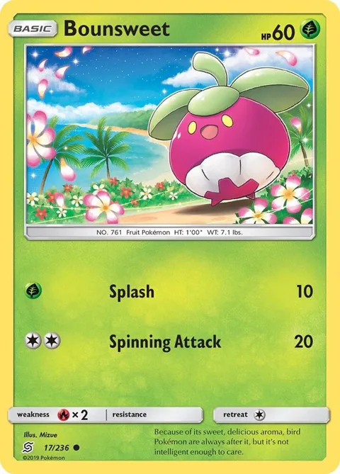 Bounsweet #17/236 Reverse Holofoil Pokémon card from SM - Unified Minds