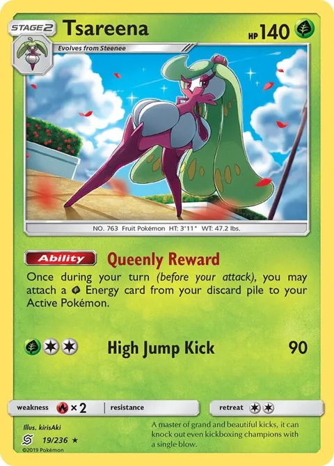 Tsareena #19/236 Reverse Holofoil Pokémon card from SM - Unified Minds