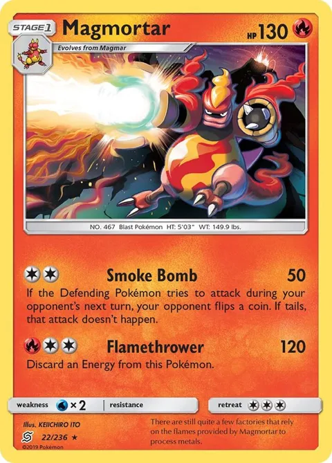 Magmortar #22/236 Reverse Holofoil Pokémon card from SM - Unified Minds