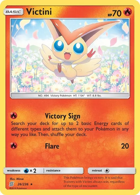 Victini #26/236 Holofoil Pokémon card from SM - Unified Minds