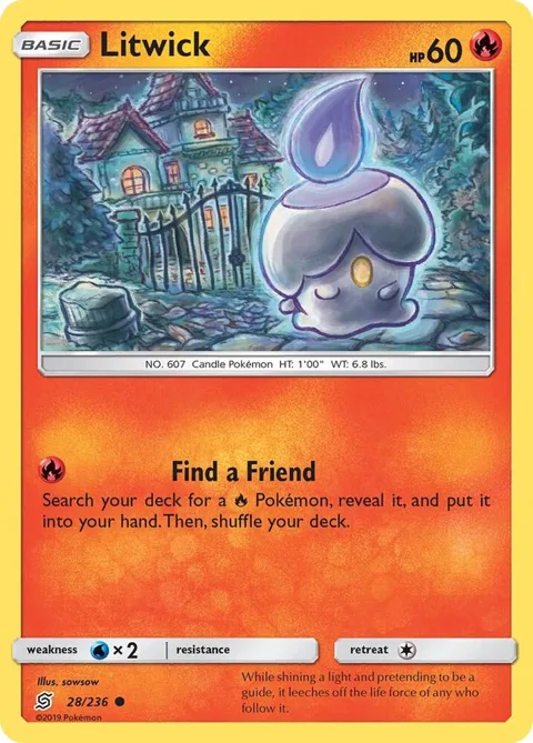 Litwick 28 #28/236 Pokémon card from SM - Unified Minds