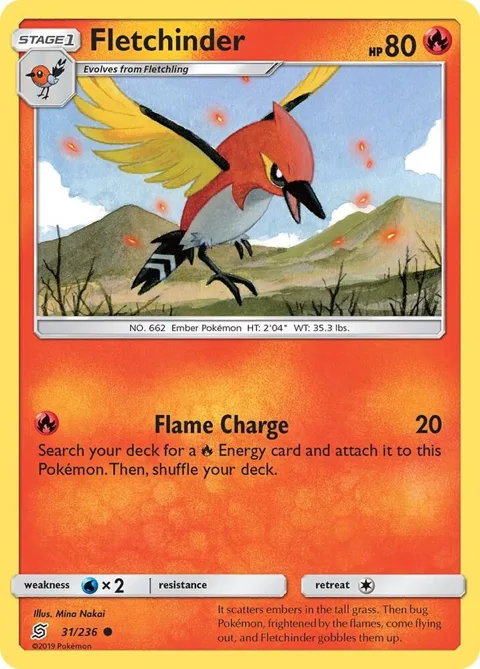 Fletchinder #31/236 Reverse Holofoil Pokémon card from SM - Unified Minds