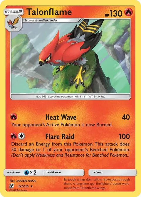 Talonflame #32/236 Reverse Holofoil Pokémon card from SM - Unified Minds