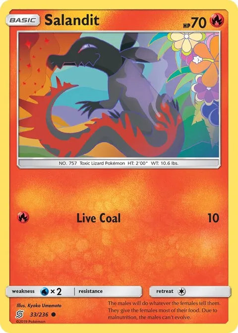 Salandit 33 #33/236 Reverse Holofoil Pokémon card from SM - Unified Minds