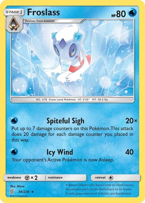 Froslass #38/236 Reverse Holofoil Pokémon card from SM - Unified Minds