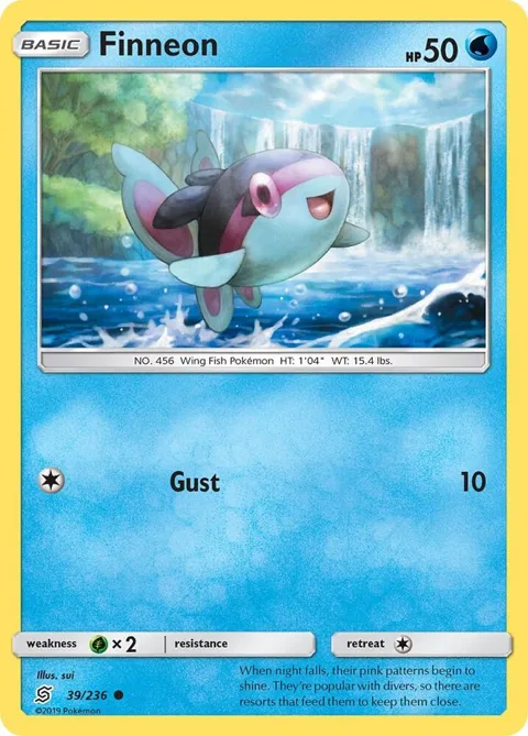 Finneon #39/236 Pokémon card from SM - Unified Minds