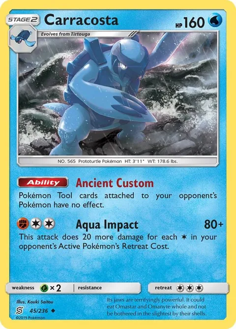 Carracosta #45/236 Pokémon card from SM - Unified Minds