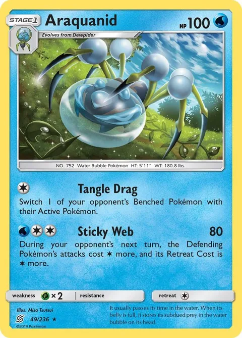 Araquanid #49/236 Pokémon card from SM - Unified Minds