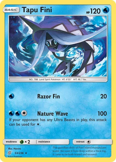 Tapu Fini #53/236 Reverse Holofoil Pokémon card from SM - Unified Minds