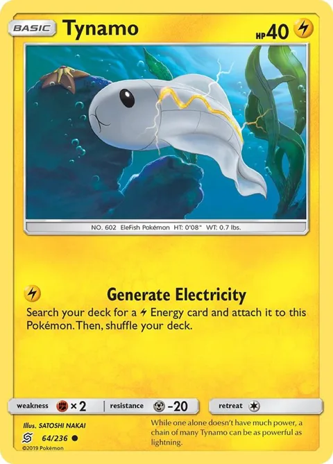 Tynamo 64 #64/236 Pokémon card from SM - Unified Minds