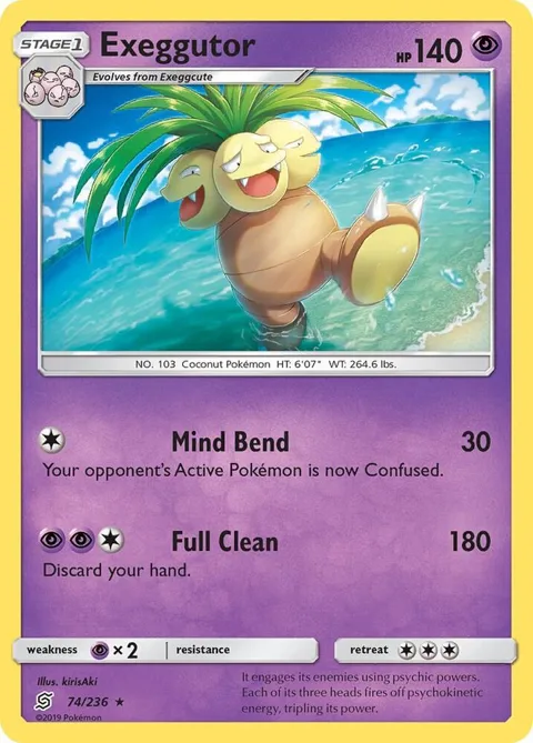 Exeggutor #74/236 Reverse Holofoil Pokémon card from SM - Unified Minds
