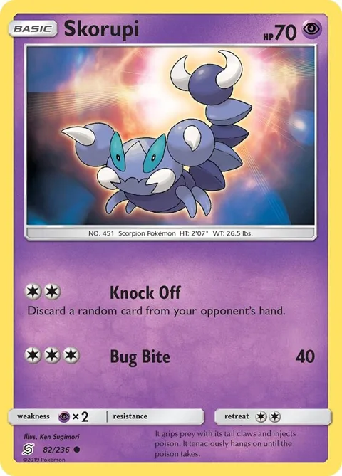 Skorupi #82/236 Pokémon card from SM - Unified Minds