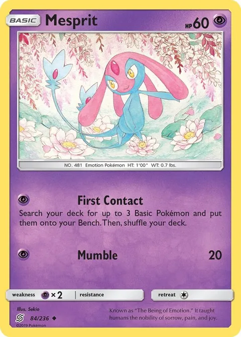 Mesprit #84/236 Reverse Holofoil Pokémon card from SM - Unified Minds