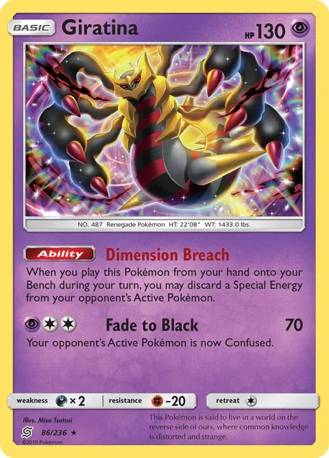 Giratina #86/236 Holofoil Pokémon card from SM - Unified Minds