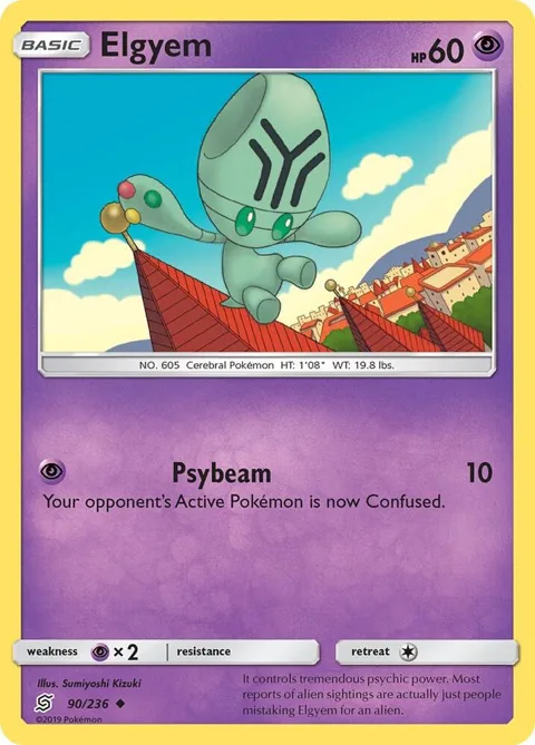 Elgyem #90/236 Pokémon card from SM - Unified Minds