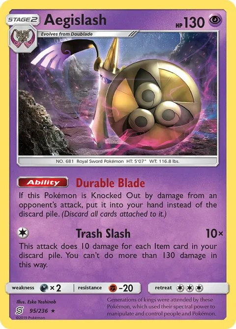 Aegislash #95/236 Reverse Holofoil Pokémon card from SM - Unified Minds