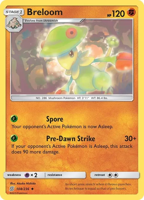 Breloom #108/236 Pokémon card from SM - Unified Minds