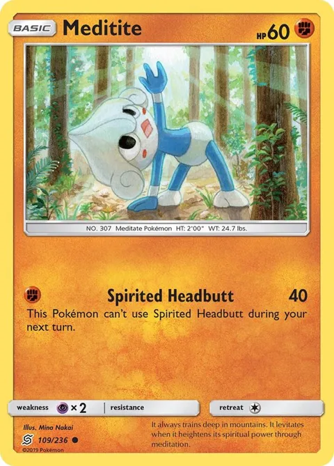 Meditite #109/236 Pokémon card from SM - Unified Minds