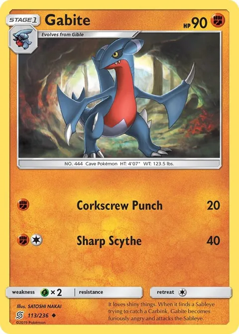 Gabite #113/236 Pokémon card from SM - Unified Minds