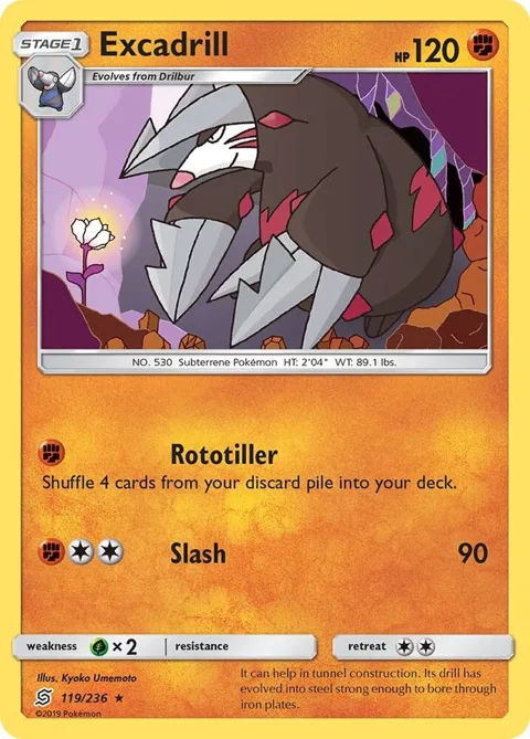 Excadrill #119/236 Pokémon card from SM - Unified Minds