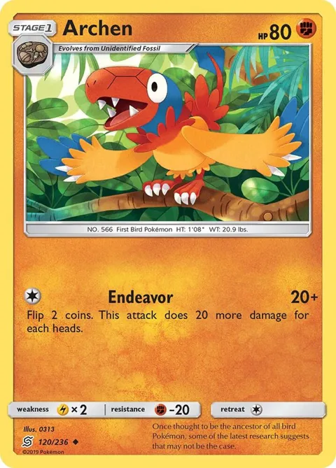 Archen #120/236 Reverse Holofoil Pokémon card from SM - Unified Minds
