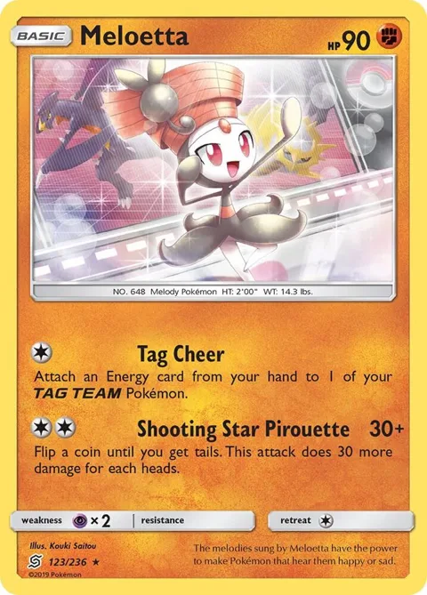 Meloetta #123/236 Reverse Holofoil Pokémon card from SM - Unified Minds