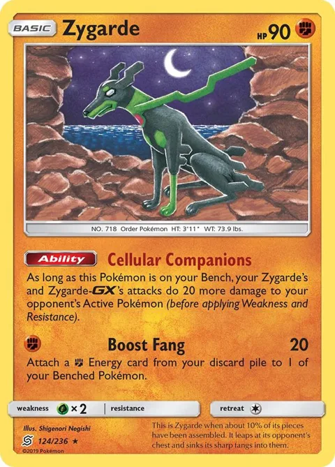 Zygarde #124/236 Pokémon card from SM - Unified Minds