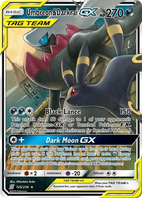 Umbreon & Darkrai GX #125/236 Holofoil Pokémon card from SM - Unified Minds