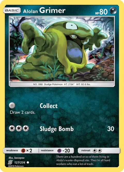 Alolan Grimer #127/236 Reverse Holofoil Pokémon card from SM - Unified Minds