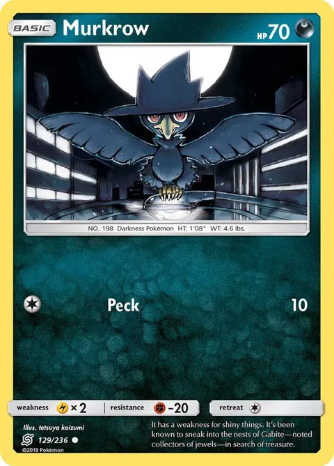 Murkrow 129 #129/236 Pokémon card from SM - Unified Minds