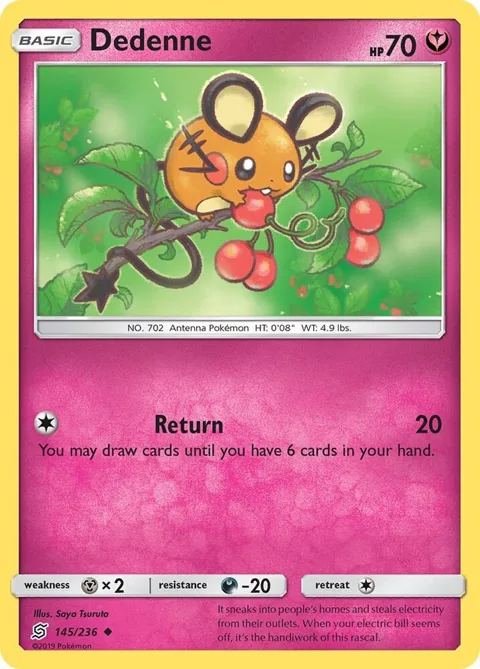 Dedenne #145/236 Pokémon card from SM - Unified Minds
