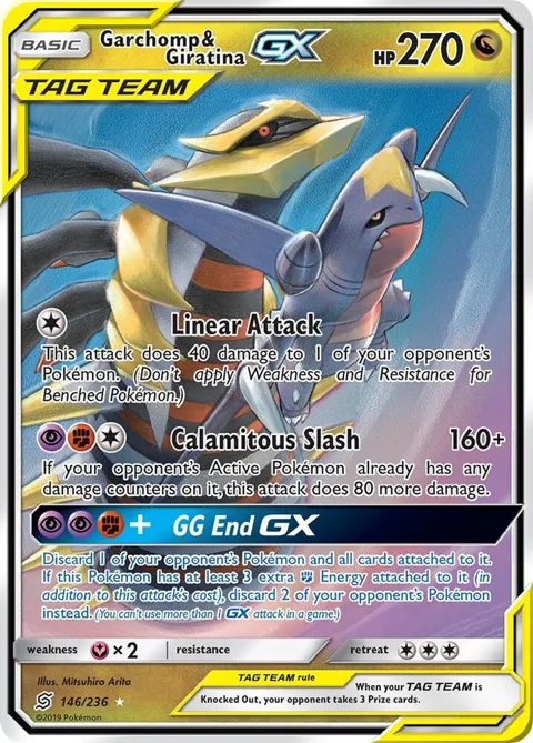 Garchomp & Giratina GX #146/236 Holofoil Pokémon card from SM - Unified Minds