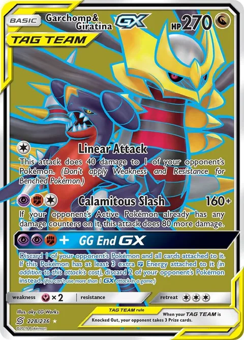 Garchomp & Giratina GX Full Art #228/236 Holofoil Pokémon card from SM - Unified Minds