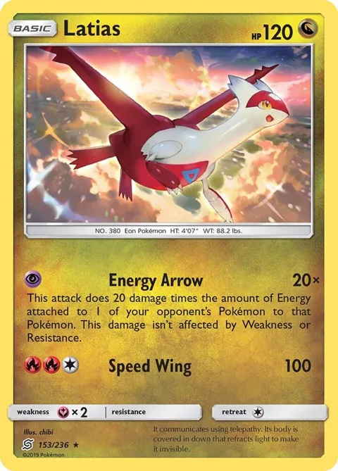 Latias #153/236 Reverse Holofoil Pokémon card from SM - Unified Minds