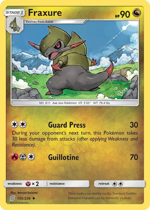 Fraxure #155/236 Reverse Holofoil Pokémon card from SM - Unified Minds