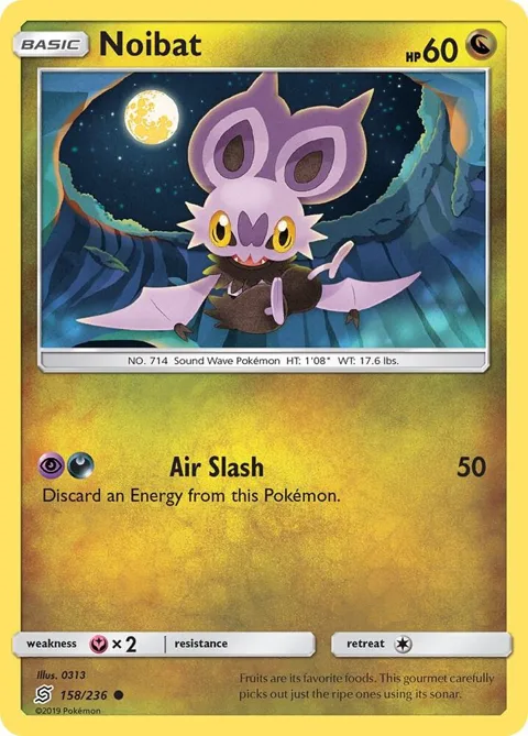Noibat #158/236 Reverse Holofoil Pokémon card from SM - Unified Minds