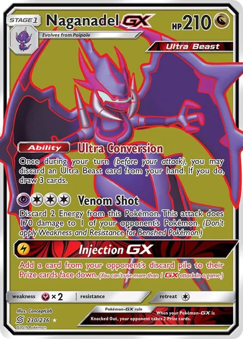 Naganadel GX Full Art #230/236 Holofoil Pokémon card from SM - Unified Minds
