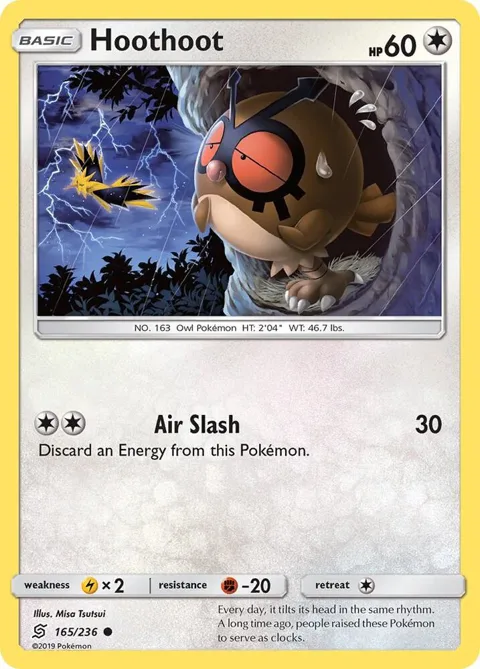 Hoothoot #165/236 Reverse Holofoil Pokémon card from SM - Unified Minds